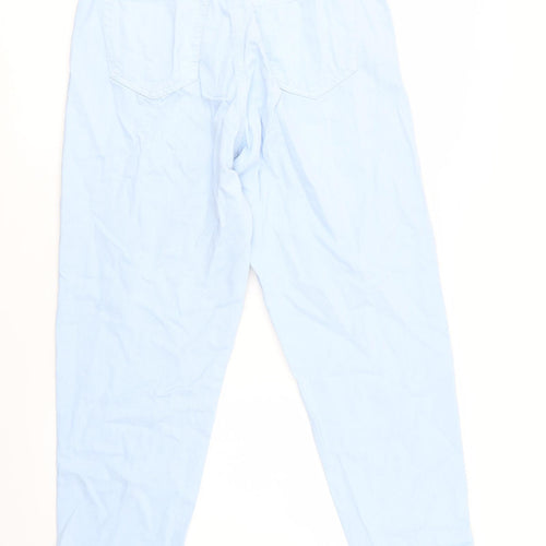 Stradivarius Womens Blue  Cotton Trousers  Size L L27 in Regular Button