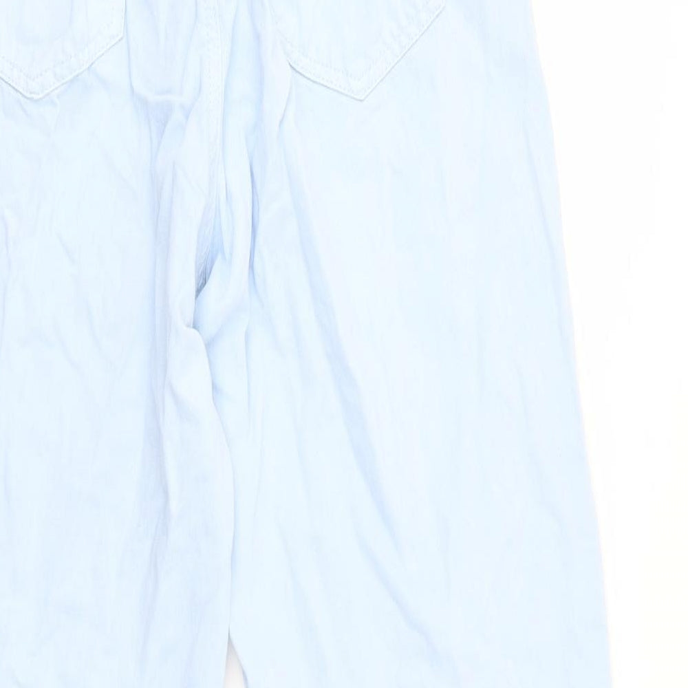 Stradivarius Womens Blue  Cotton Trousers  Size L L27 in Regular Button