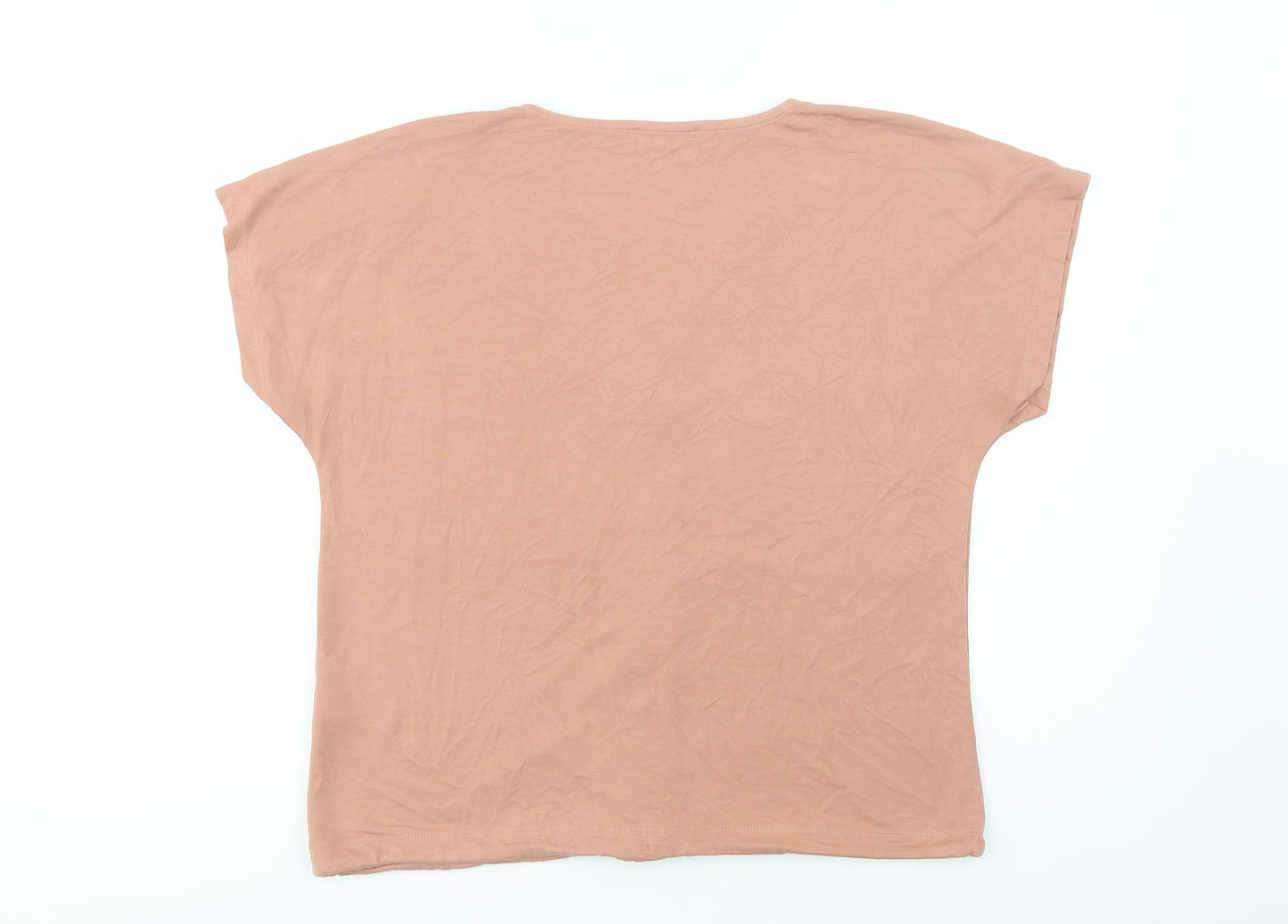 F&F Womens Beige  Modal Basic Blouse Size 10 V-Neck