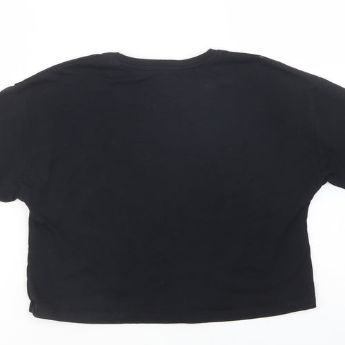 George Girls Black  Cotton Cropped Polo Size 10-11 Years Crew Neck Pullover - Endless Vibes