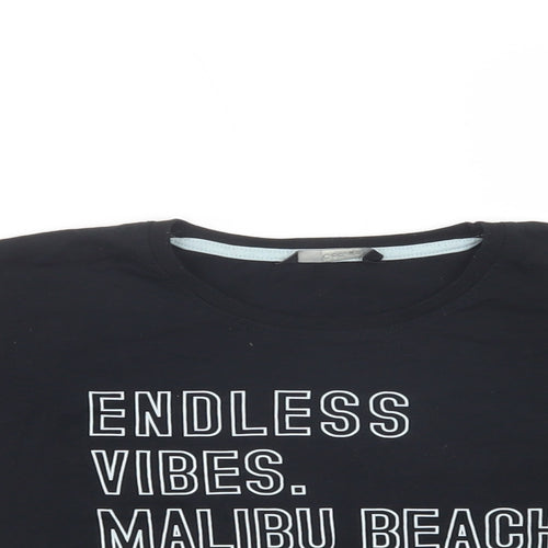 George Girls Black  Cotton Cropped Polo Size 10-11 Years Crew Neck Pullover - Endless Vibes