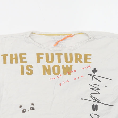 George Girls White  Cotton Basic T-Shirt Size 9-10 Years Crew Neck Pullover - The Future Is Now