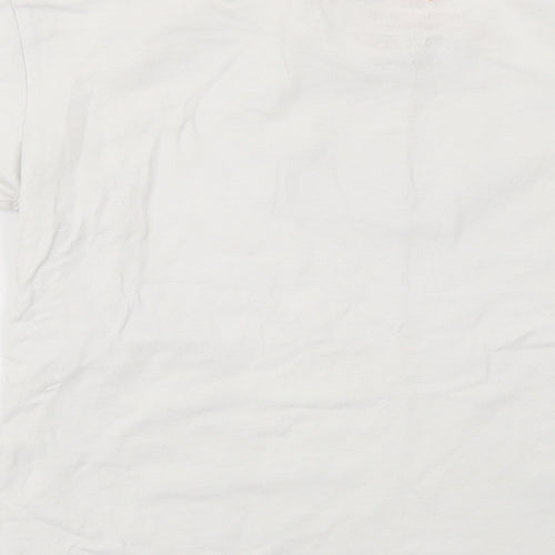 George Girls White  Cotton Basic T-Shirt Size 9-10 Years Crew Neck Pullover - The Future Is Now