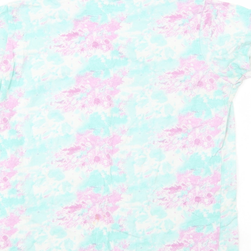 Jeff & Co Girls Multicoloured Batik Cotton Basic T-Shirt Size 11-12 Years Crew Neck Pullover - Beautiful Dream