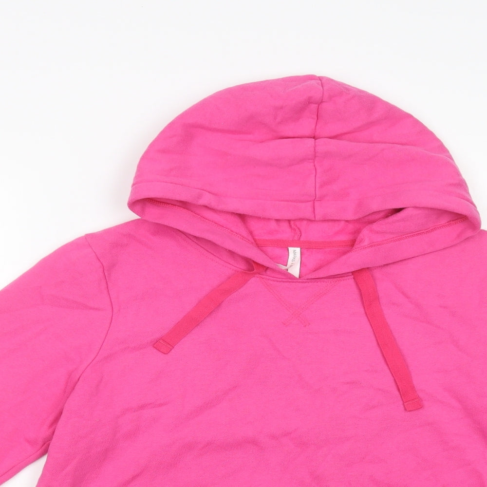 Marks Womens Pink  Cotton Pullover Hoodie Size 16  Pullover