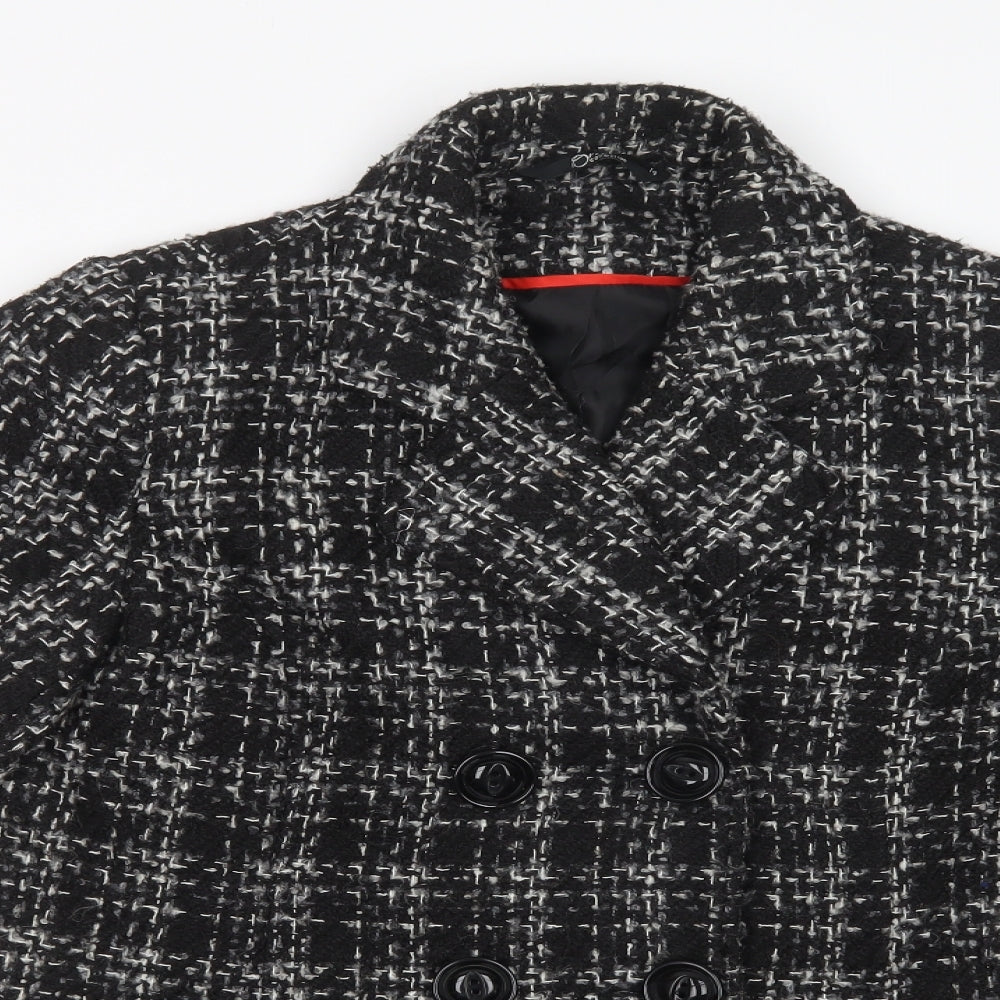 Bonmarché Womens Black Check  Jacket Blazer Size 14  Button