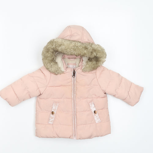 F&F Baby Pink   Puffer Jacket Jacket Size 0-3 Months   Zip