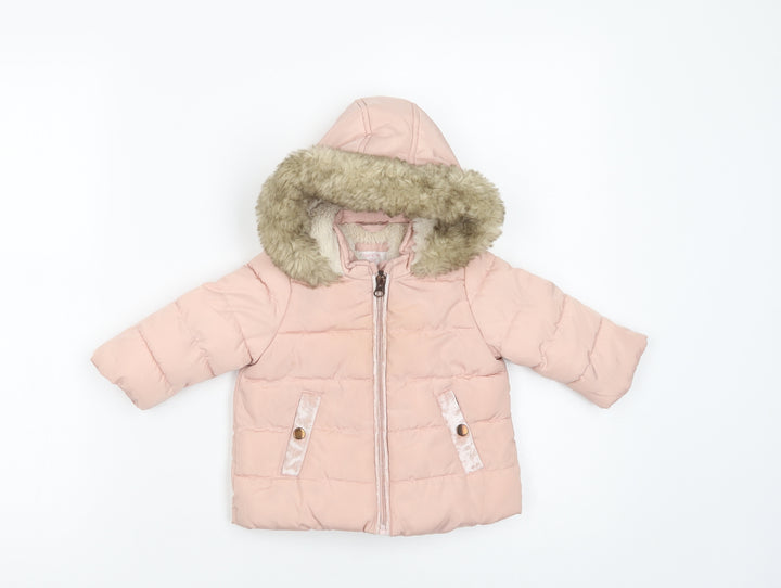 F&F Baby Pink   Puffer Jacket Jacket Size 0-3 Months   Zip