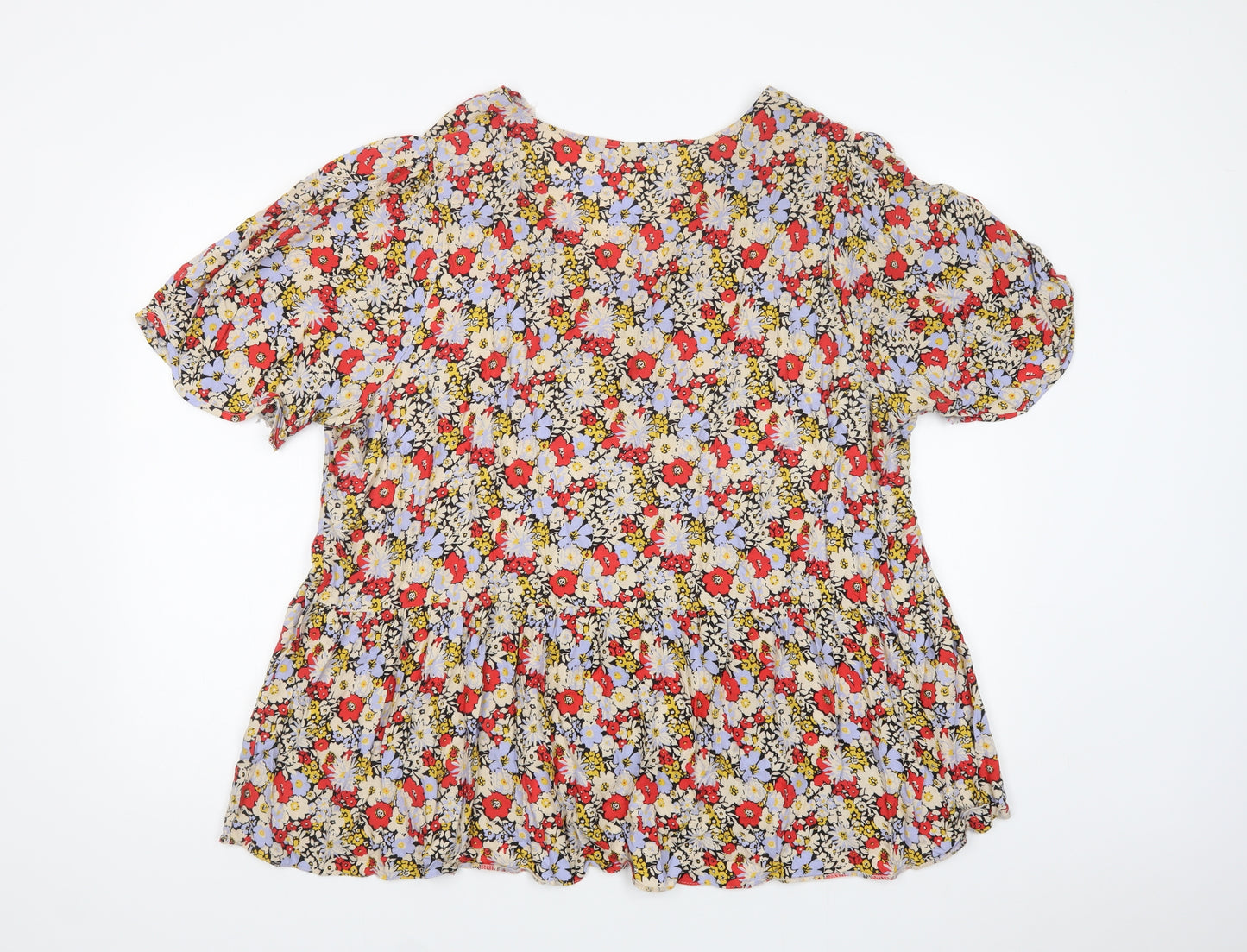 George Womens Multicoloured Floral Viscose Basic Blouse Size 22 V-Neck