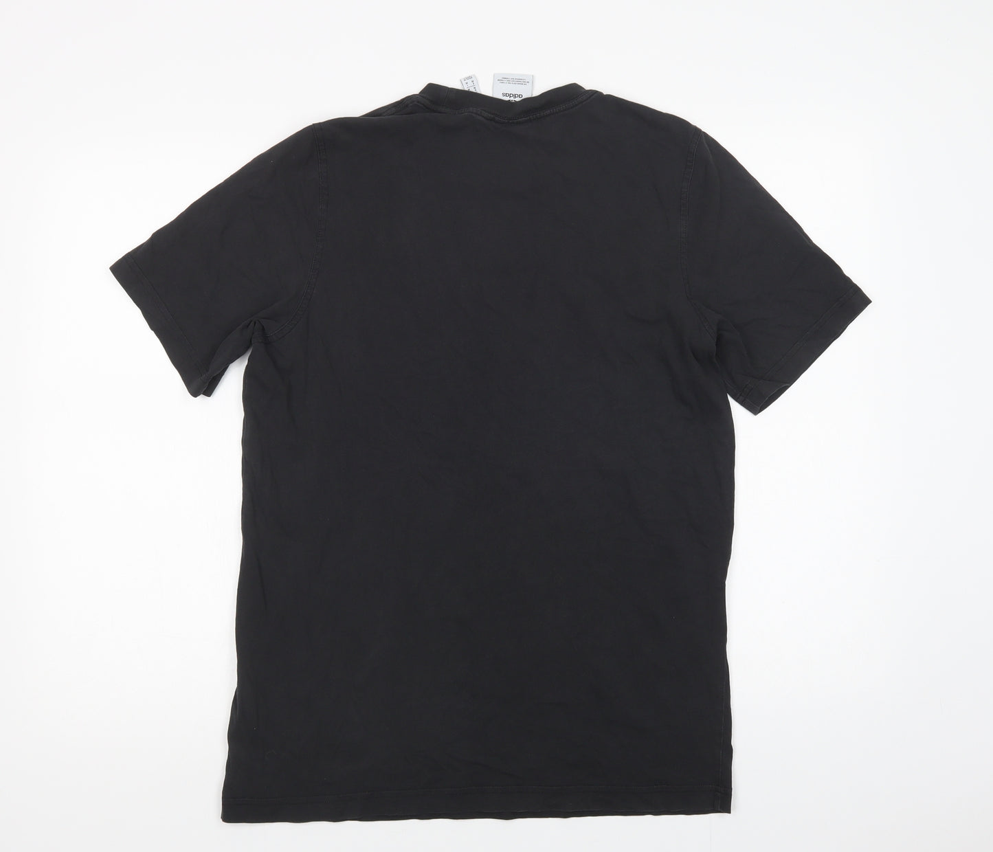 adidas Mens Black  Cotton  T-Shirt Size M Crew Neck