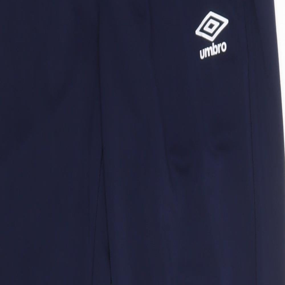 Umbro Mens Blue  Polyester Jogger Trousers Size M L31 in Regular Drawstring