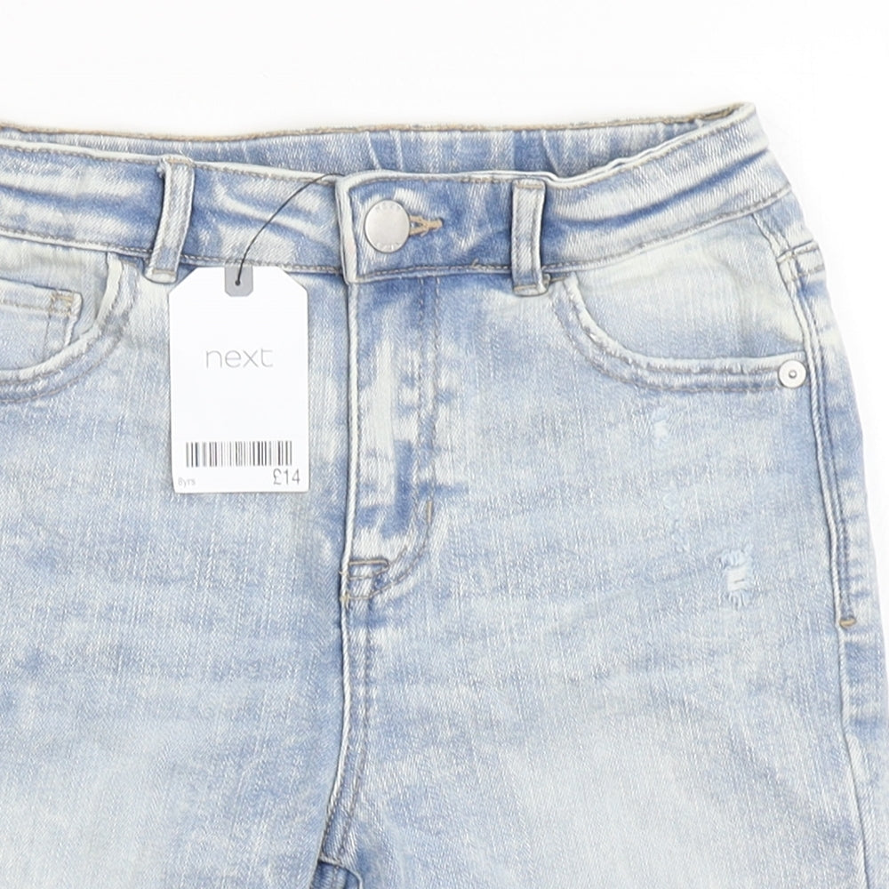 NEXT Boys Blue  Cotton Bermuda Shorts Size 8 Years  Regular Zip