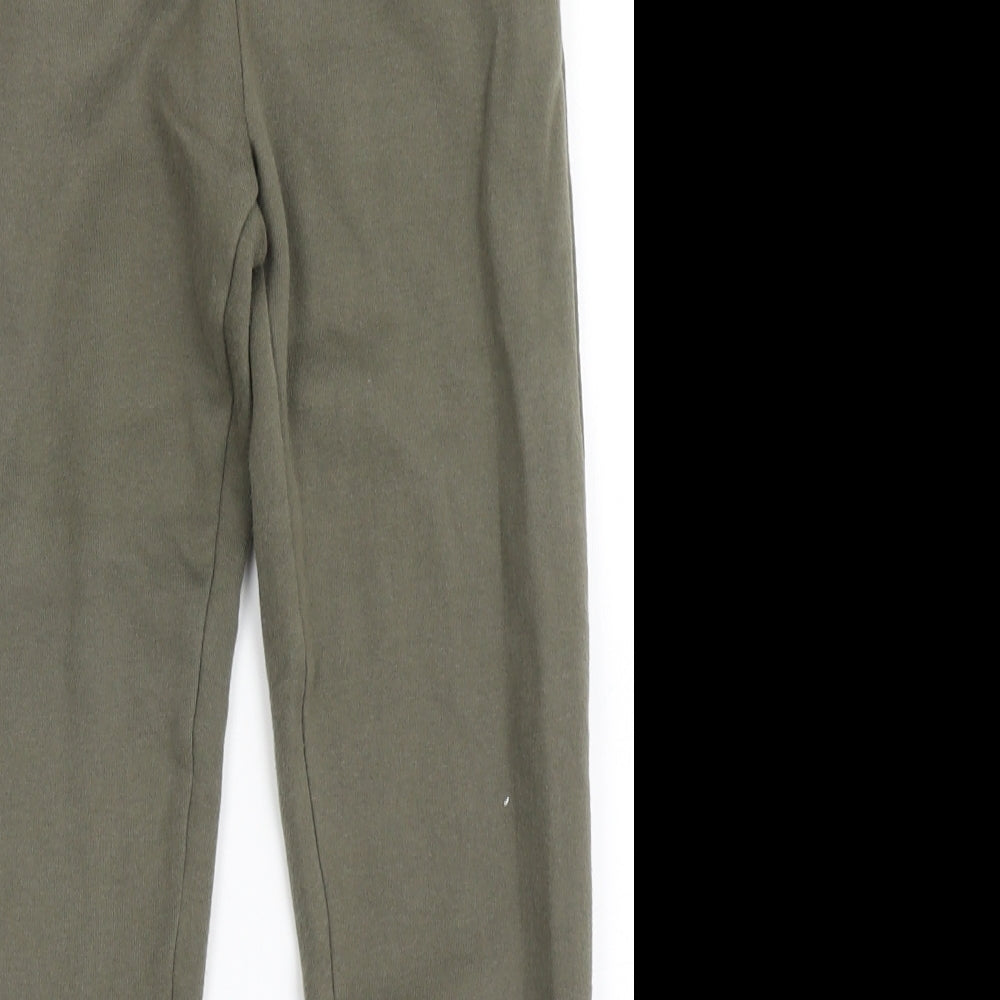 Primark Girls Green  Cotton Jogger Trousers Size 8-9 Years  Regular Drawstring
