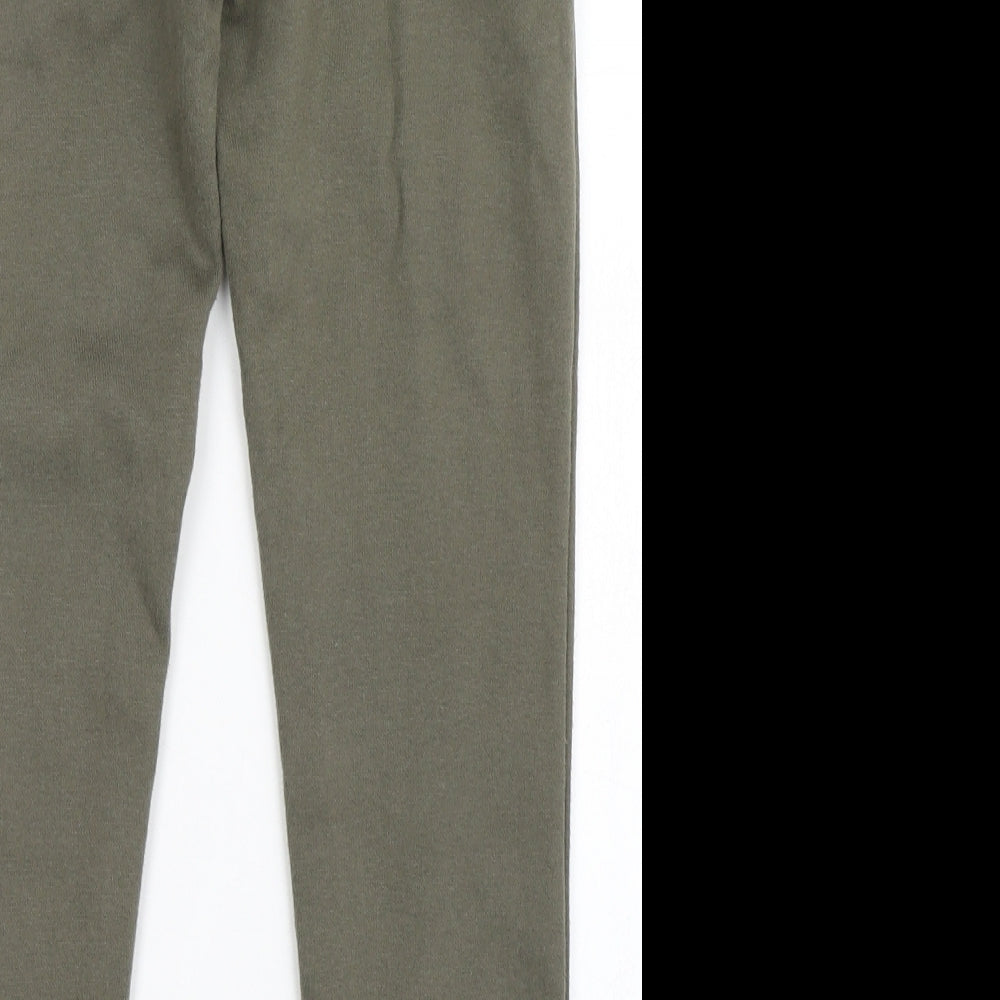 Primark Girls Green  Cotton Jogger Trousers Size 8-9 Years  Regular Drawstring