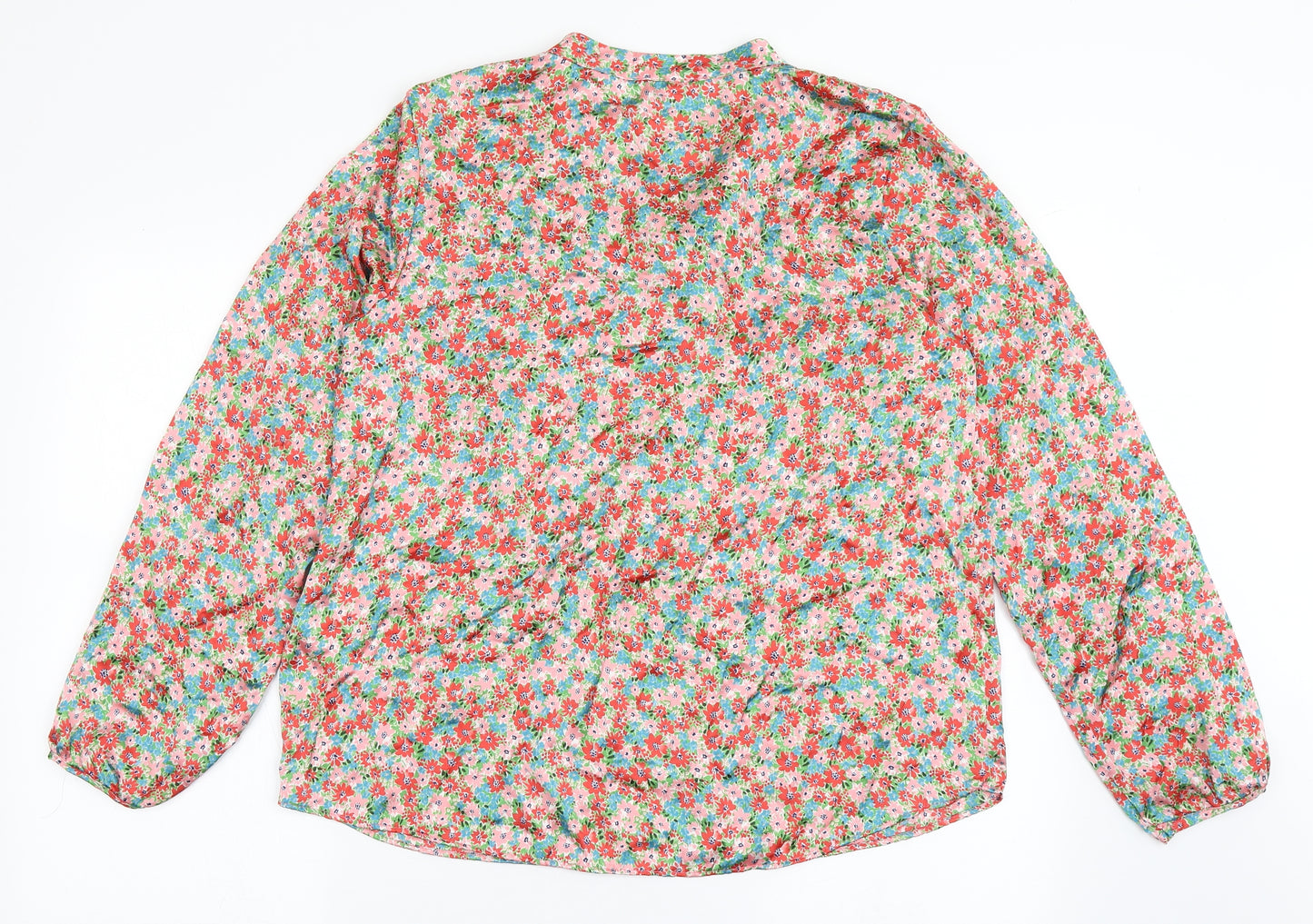 Gallery Womens Multicoloured Floral Polyester Basic Blouse Size 16 Round Neck