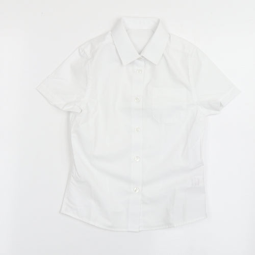 F&F Girls White  Polyester Basic Button-Up Size 6-7 Years Collared Button - School Wear