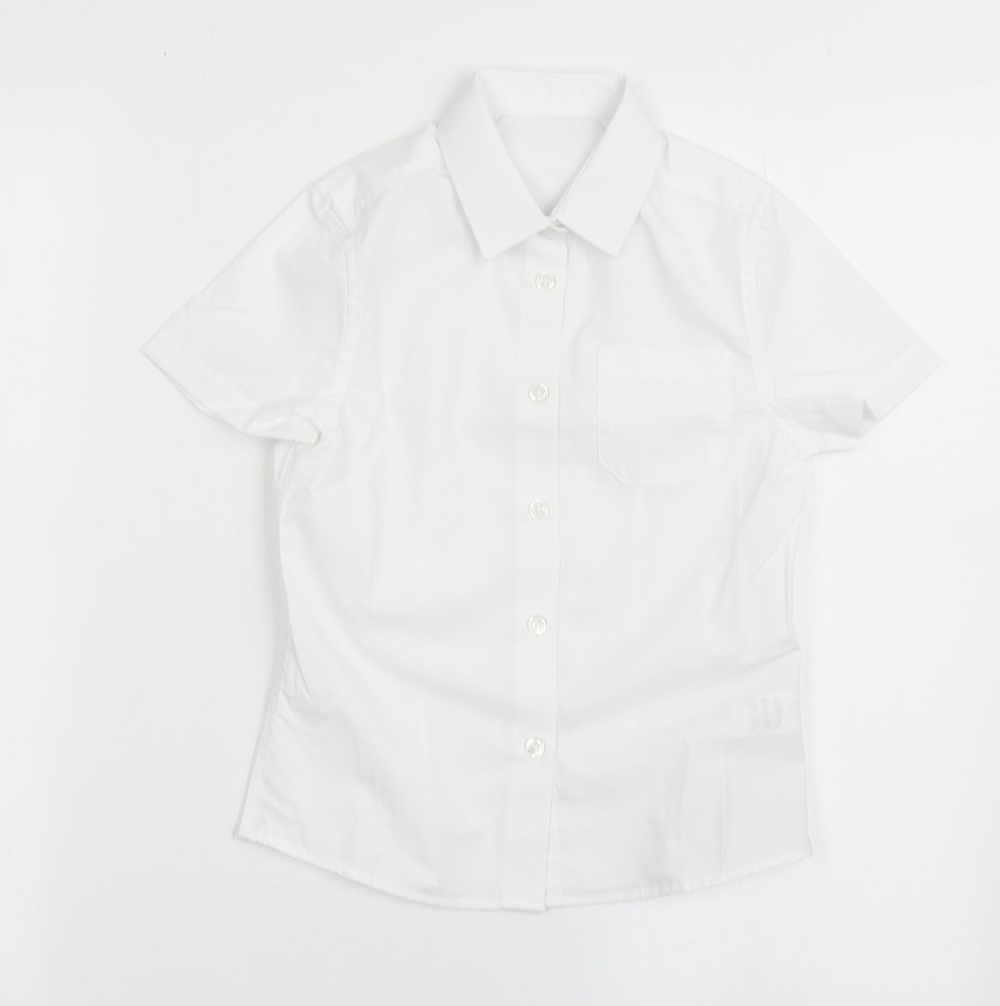 F&F Girls White  Polyester Basic Button-Up Size 6-7 Years Collared Button - School Wear