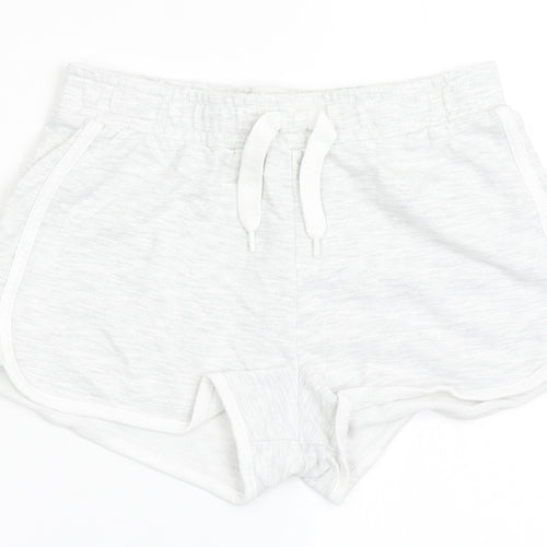 Dunnes Stores Womens Grey  Cotton Hot Pants Shorts Size 25 in  Regular Drawstring