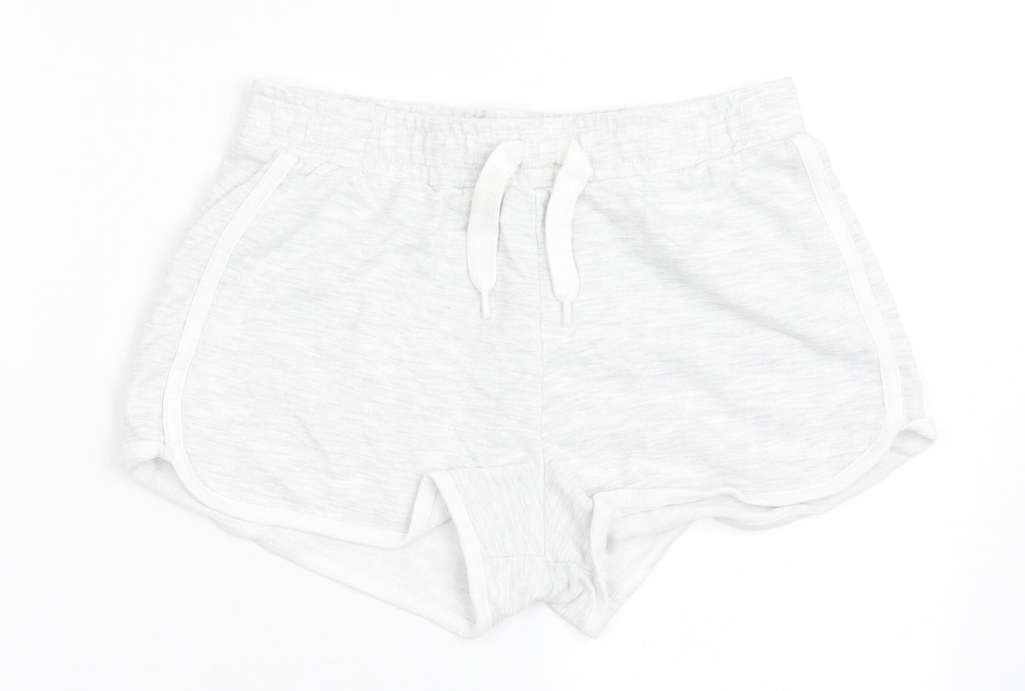 Dunnes Stores Womens Grey  Cotton Hot Pants Shorts Size 25 in  Regular Drawstring