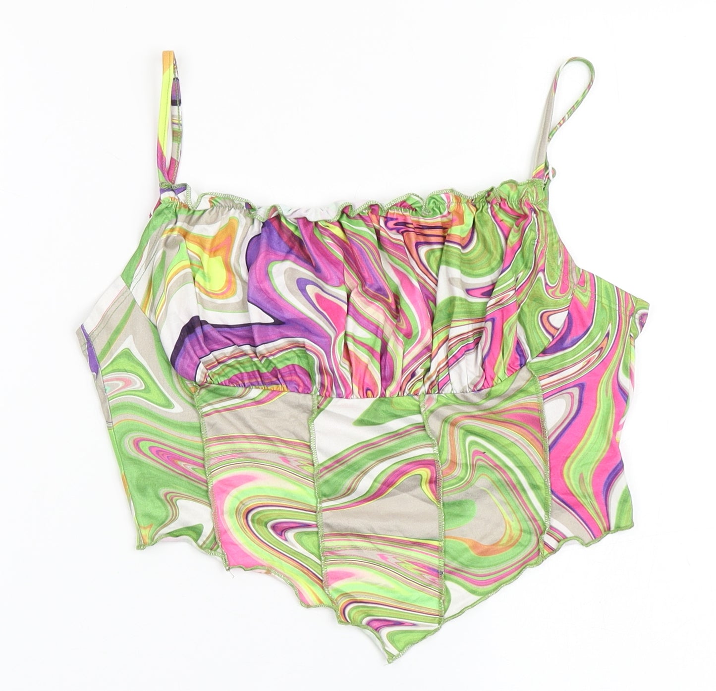 SheIn Womens Multicoloured  Polyester Camisole T-Shirt Size M Square Neck