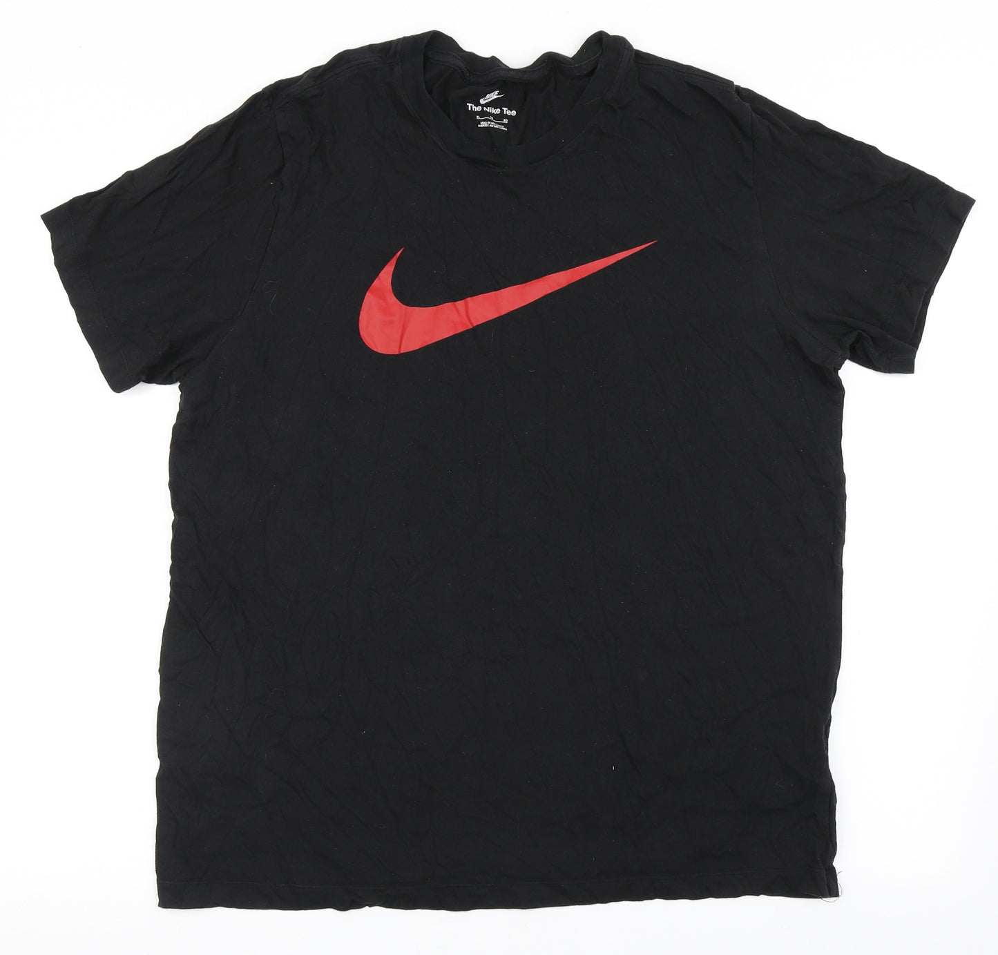 Nike Mens Black  Cotton  T-Shirt Size XL Round Neck