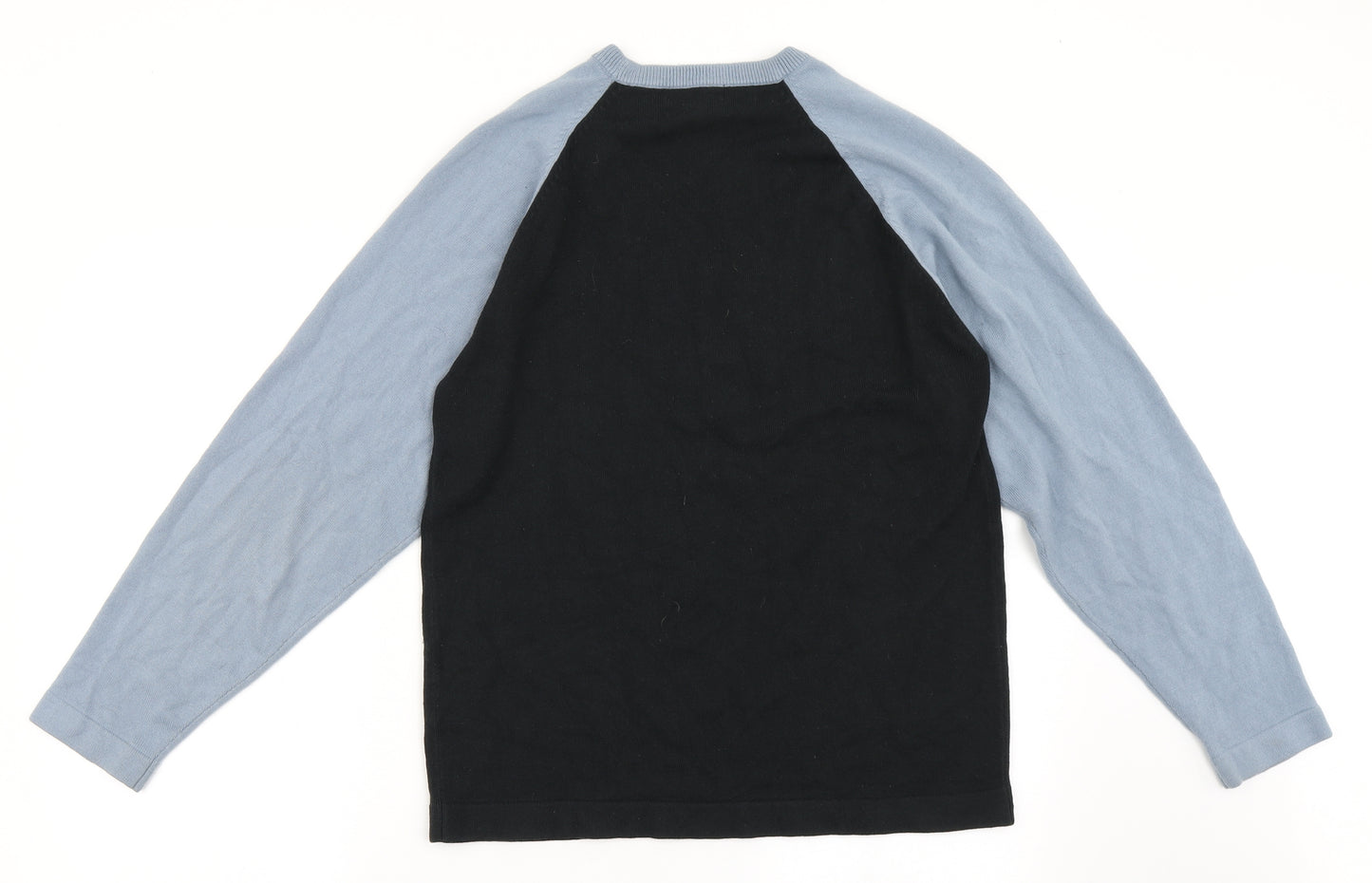 Whispering Smith Mens Black Round Neck  Acrylic Pullover Jumper Size M