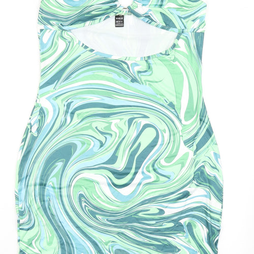 SheIn Womens Green  Polyester Bodycon  Size L  Off the Shoulder Pullover