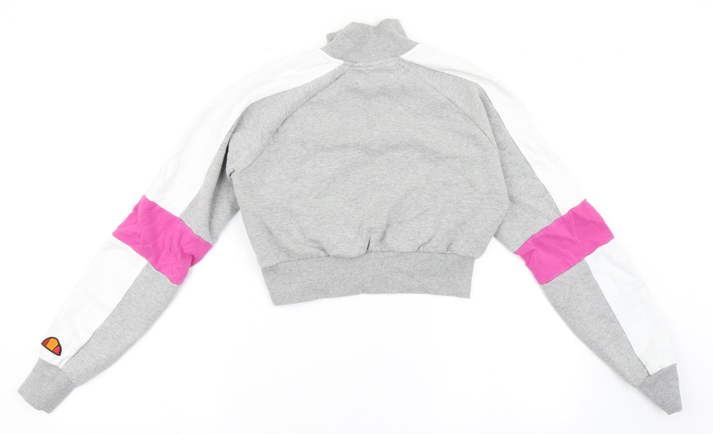 ellesse Womens Grey  Cotton Pullover Sweatshirt Size 6  Zip