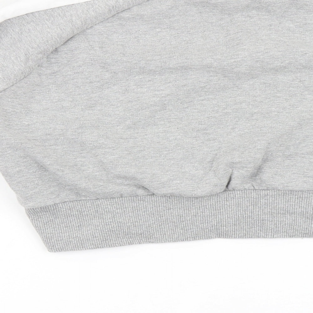 ellesse Womens Grey  Cotton Pullover Sweatshirt Size 6  Zip