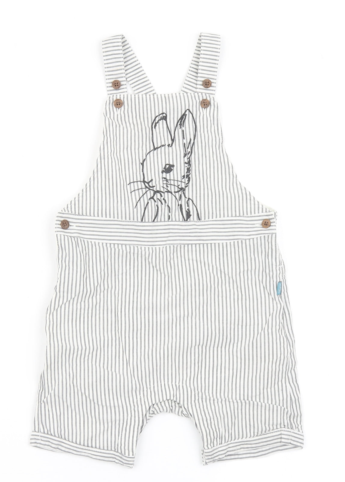 Marks and Spencer Boys Grey Spotted Cotton Dungaree Outfit/Set Size 12-18 Months  Pullover - Peter Rabbit