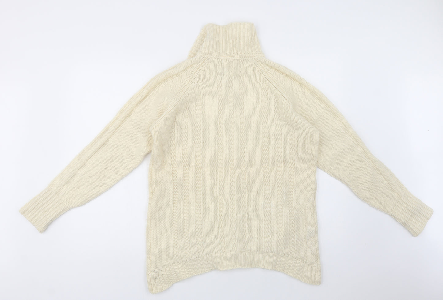St Michael Womens Ivory Collared  Wool Cardigan Jumper Size 16
