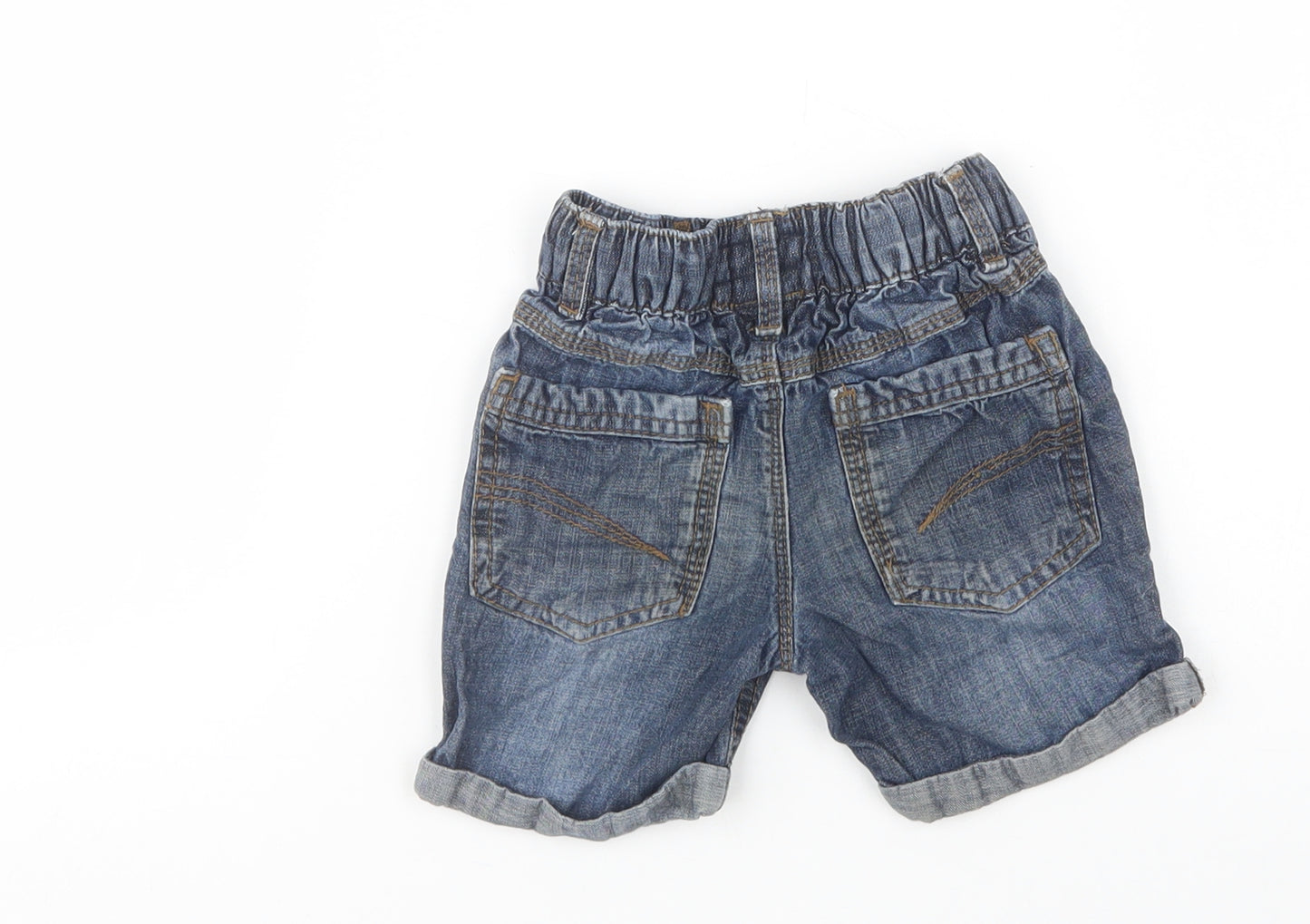 NEXT Boys Blue  Cotton Cargo Shorts Size 2-3 Years  Regular Drawstring
