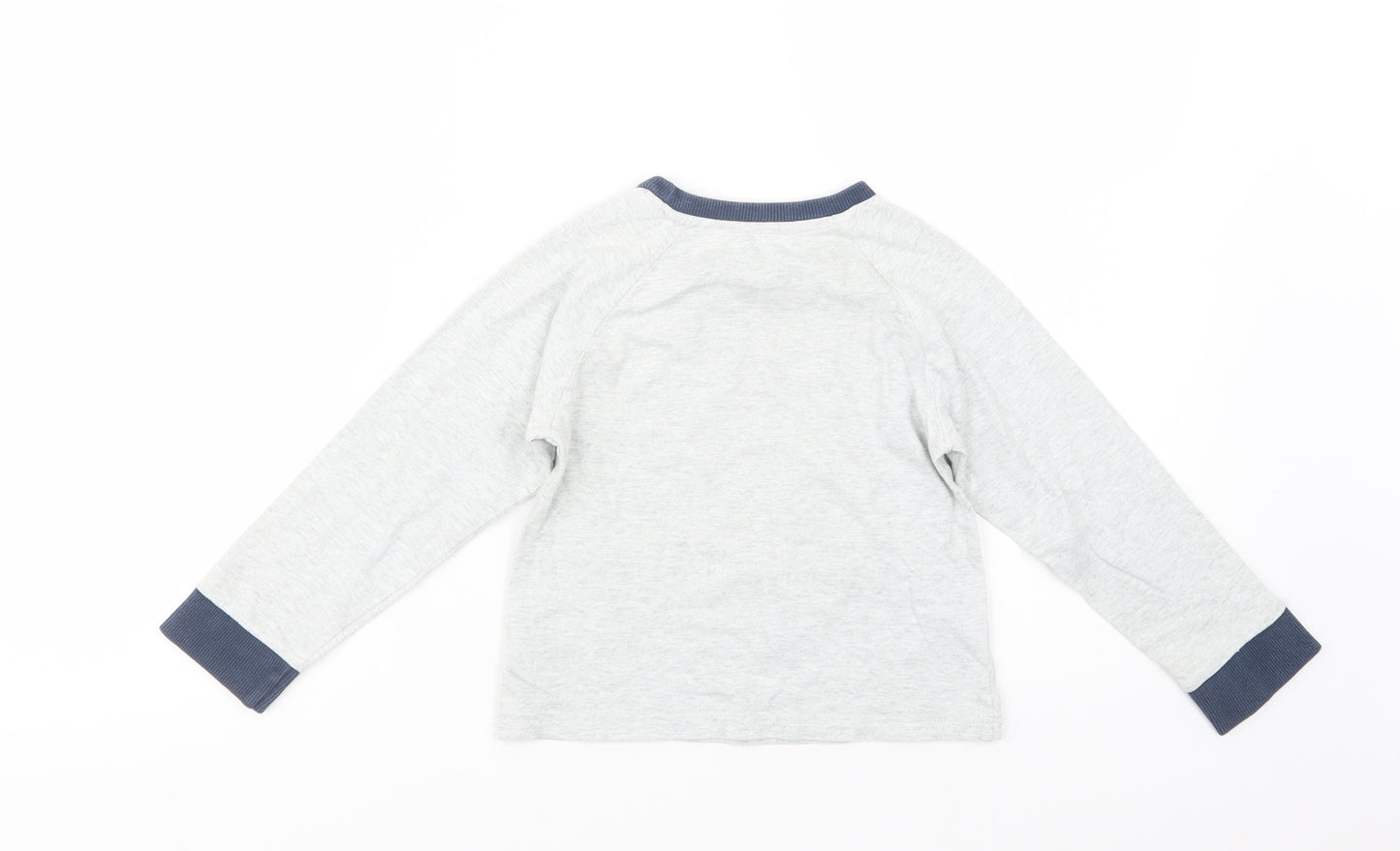 Dunnes Stores Boys Grey  Cotton Pullover T-Shirt Size 3-4 Years Crew Neck Pullover - Little Monster