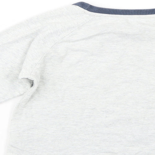 Dunnes Stores Boys Grey  Cotton Pullover T-Shirt Size 3-4 Years Crew Neck Pullover - Little Monster