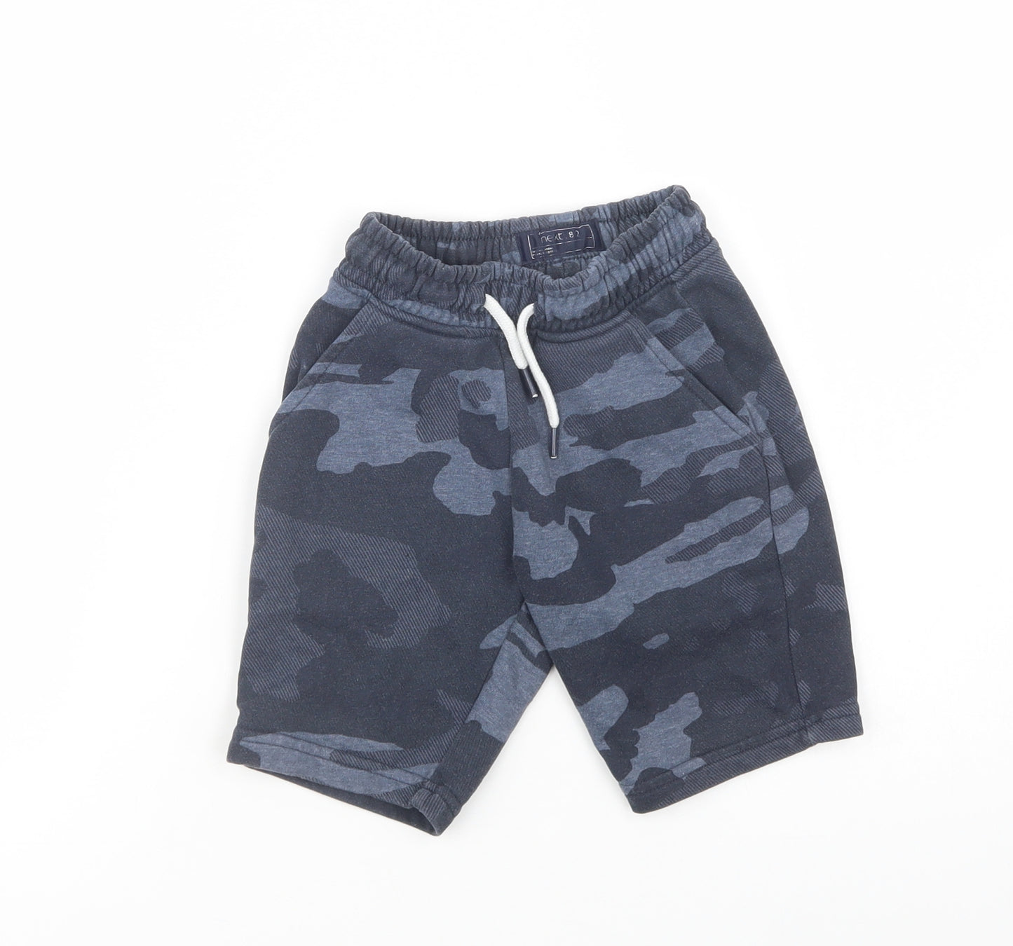NEXT Boys Blue Camouflage Cotton Sweat Shorts Size 5 Years  Regular Drawstring