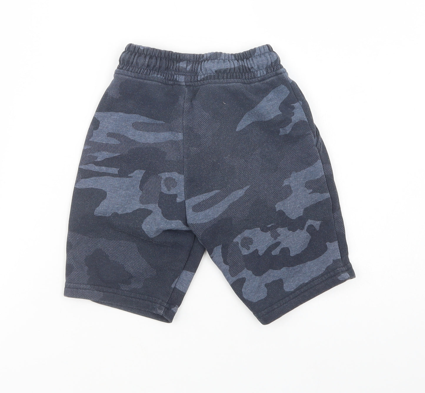 NEXT Boys Blue Camouflage Cotton Sweat Shorts Size 5 Years  Regular Drawstring