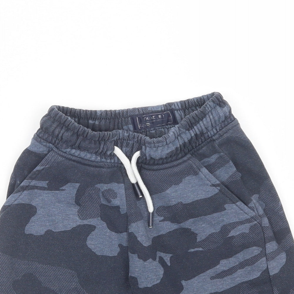 NEXT Boys Blue Camouflage Cotton Sweat Shorts Size 5 Years  Regular Drawstring