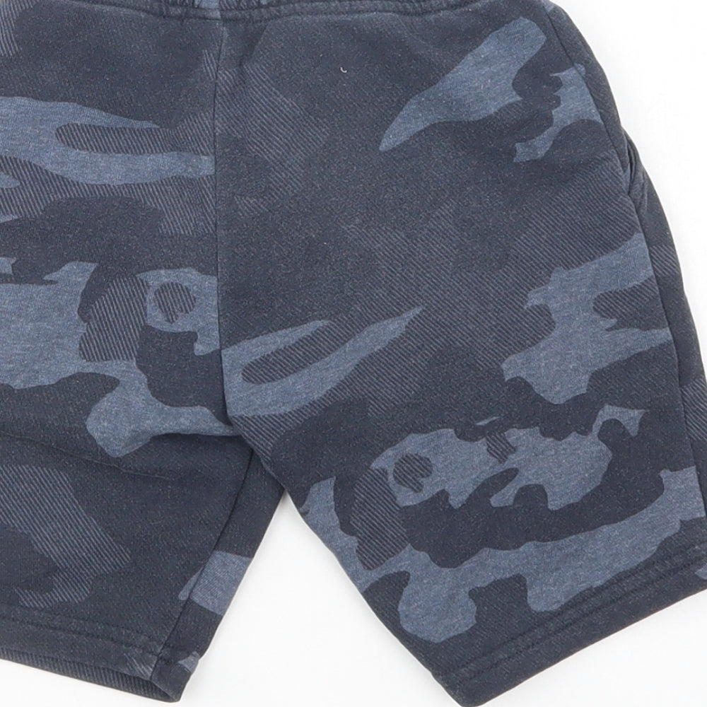 NEXT Boys Blue Camouflage Cotton Sweat Shorts Size 5 Years  Regular Drawstring