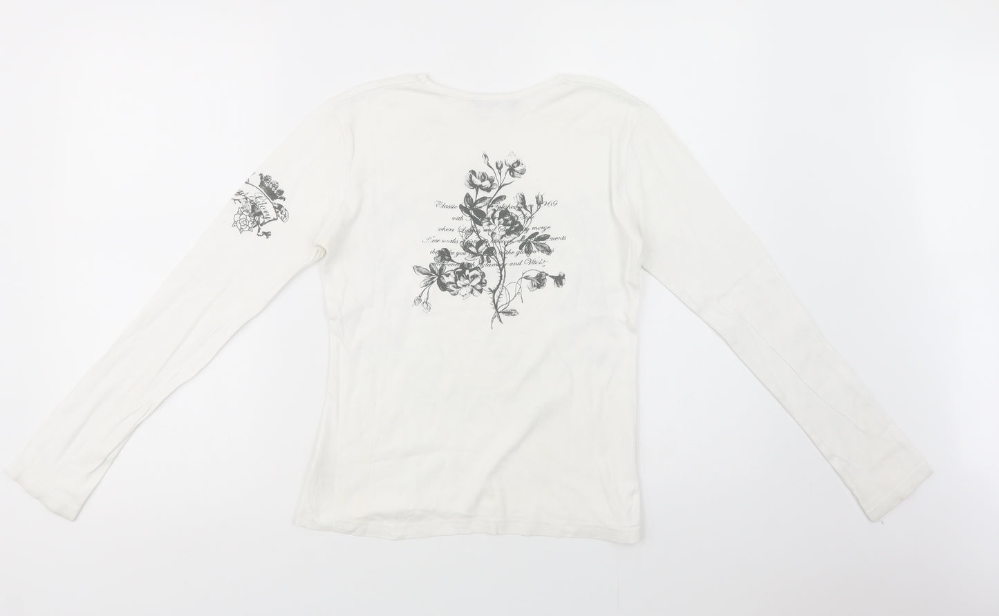 Dunnes Stores Womens White  Cotton Basic T-Shirt Size 10 Crew Neck