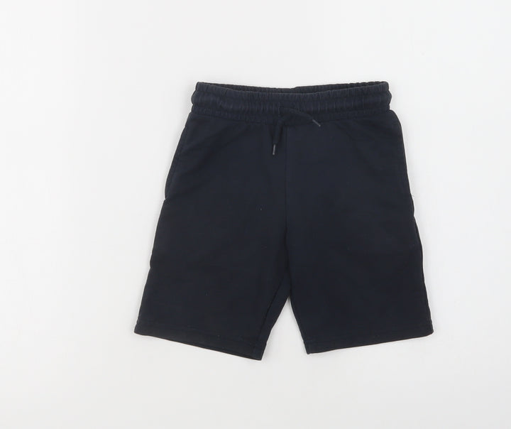 Dunnes Stores Boys Blue Cotton Sweat Shorts Size 5-6 Years Regular Drawstring