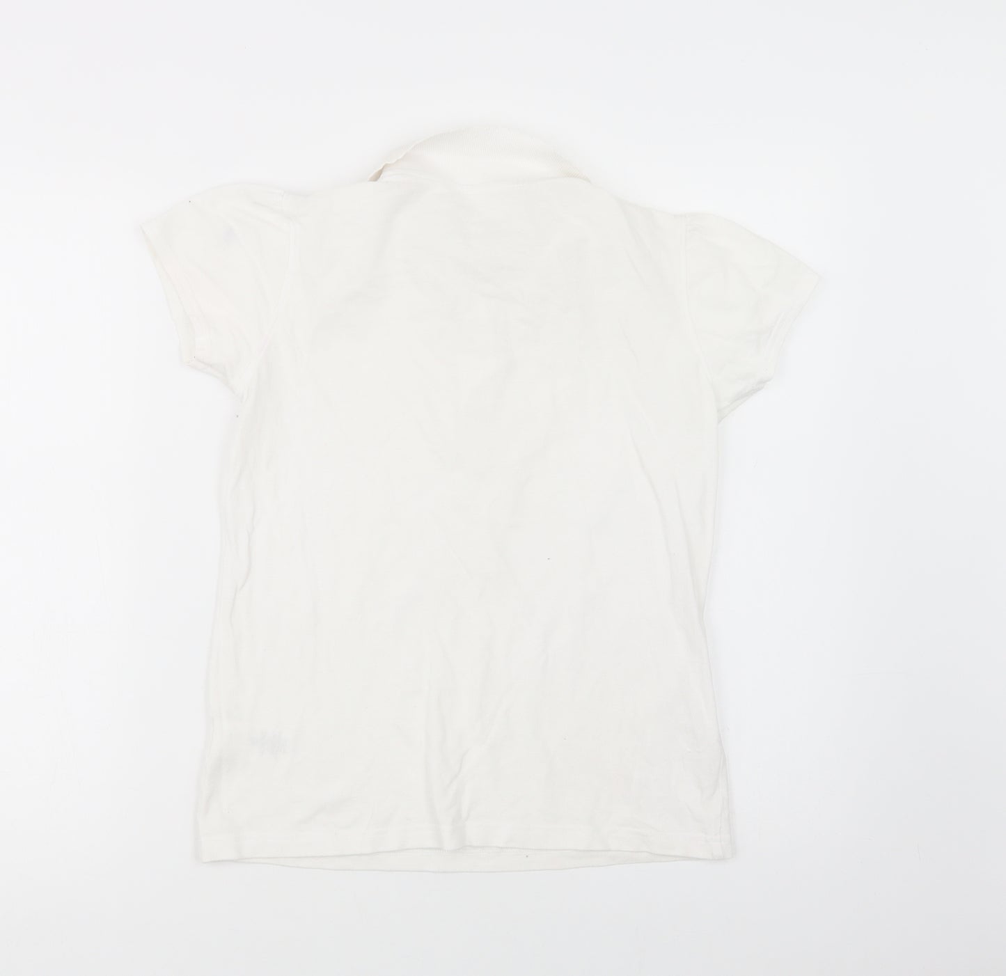 George Girls White  Cotton Basic Polo Size 13-14 Years Collared Button - School Wear
