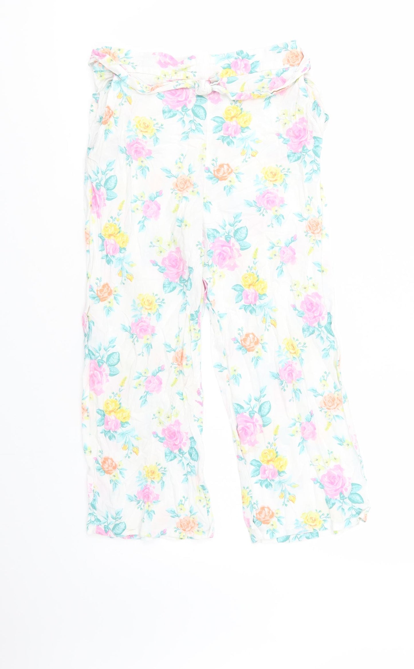 H&M Girls White Floral Viscose  Pyjama Pants Size 12-13 Years