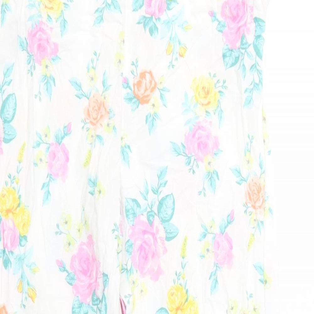 H&M Girls White Floral Viscose  Pyjama Pants Size 12-13 Years