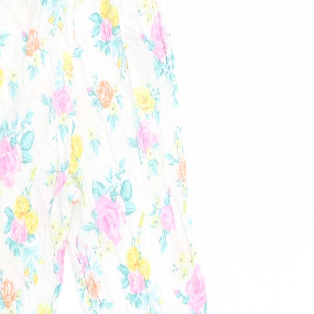 H&M Girls White Floral Viscose  Pyjama Pants Size 12-13 Years