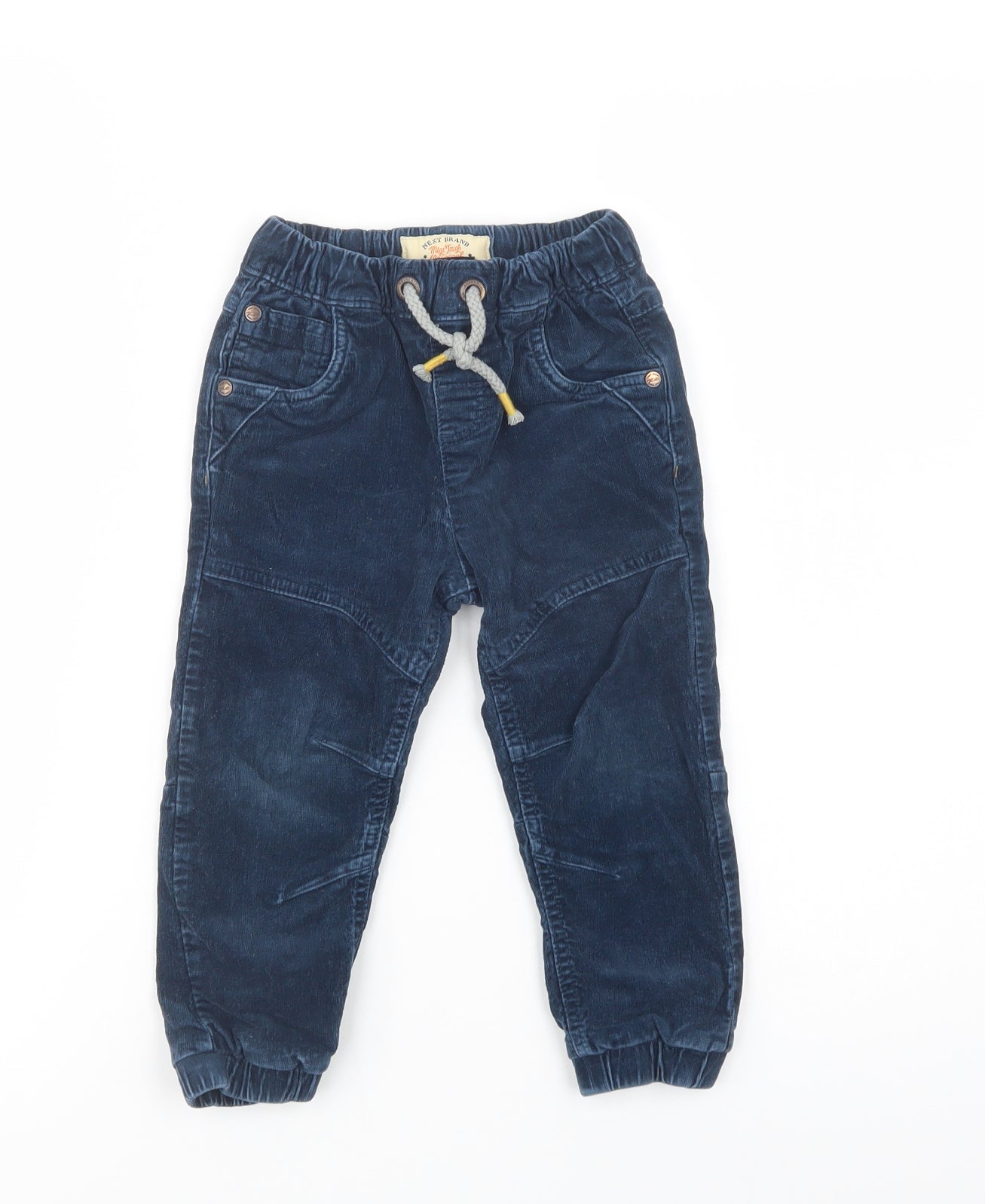 NEXT Boys Blue  Cotton Jogger Trousers Size 2-3 Years  Regular Drawstring