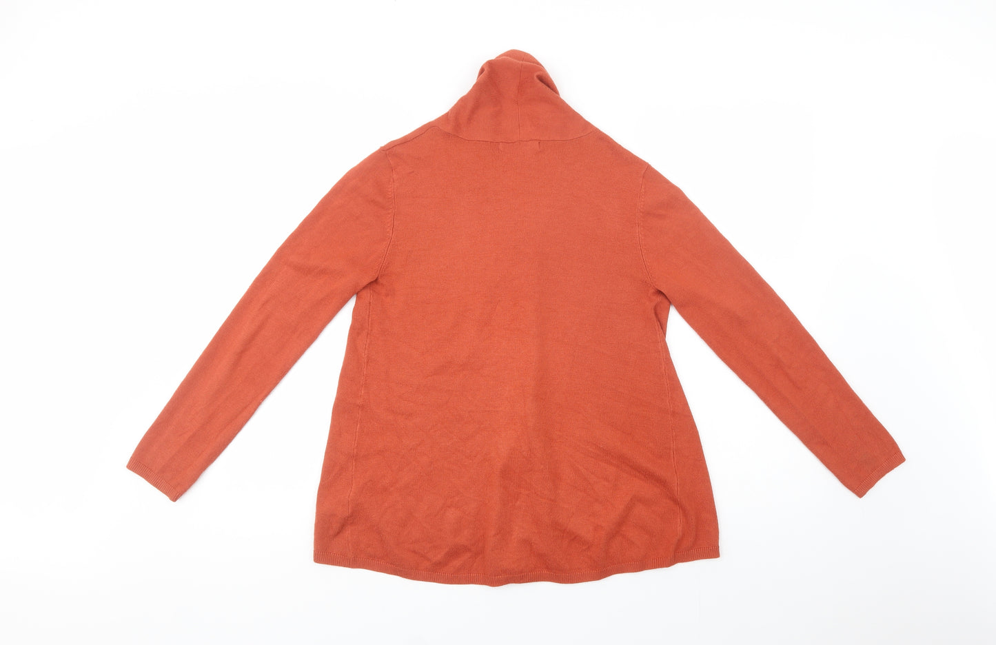 Dunnes Stores Womens Orange V-Neck  Viscose Cardigan Jumper Size S