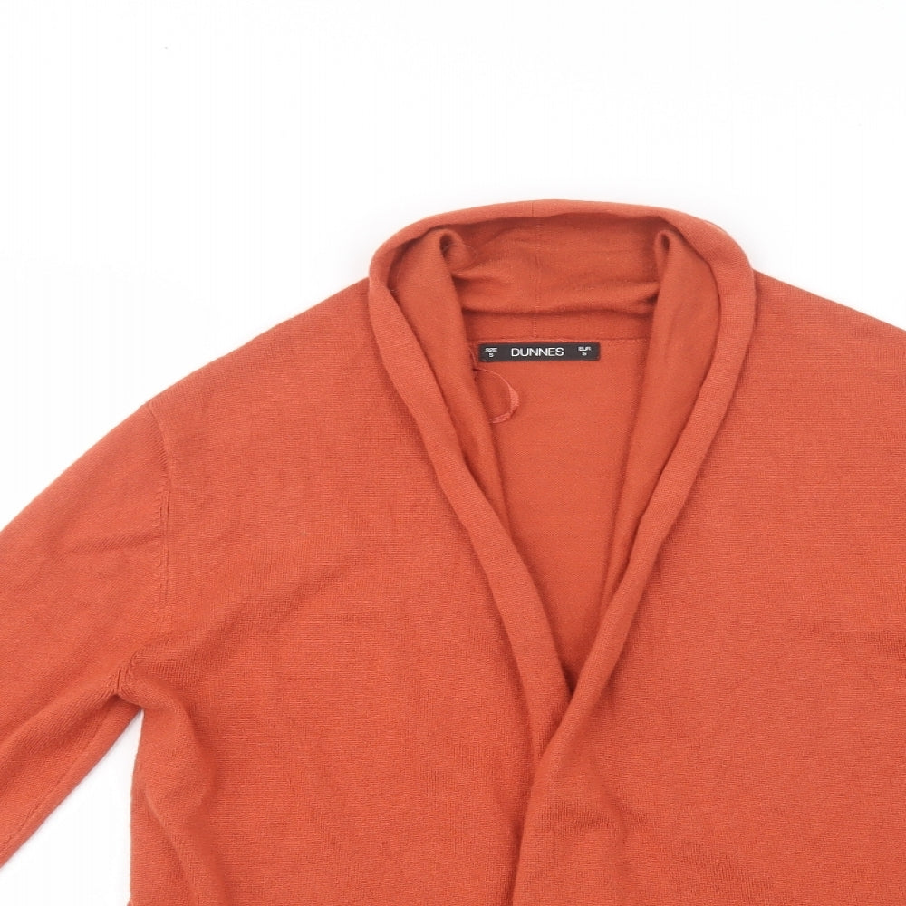 Dunnes Stores Womens Orange V-Neck  Viscose Cardigan Jumper Size S