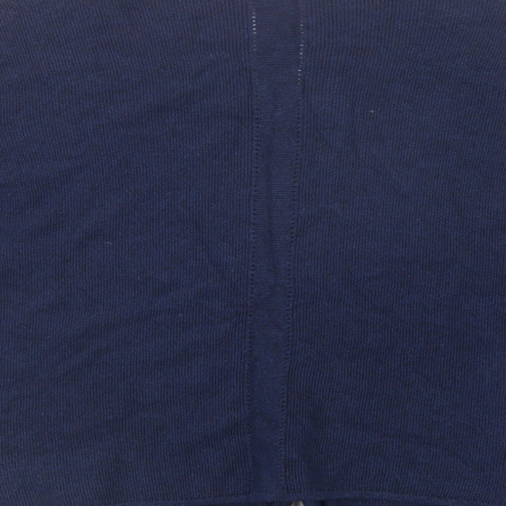 White Stuff Womens Blue V-Neck  Cotton Pullover Jumper Size 8