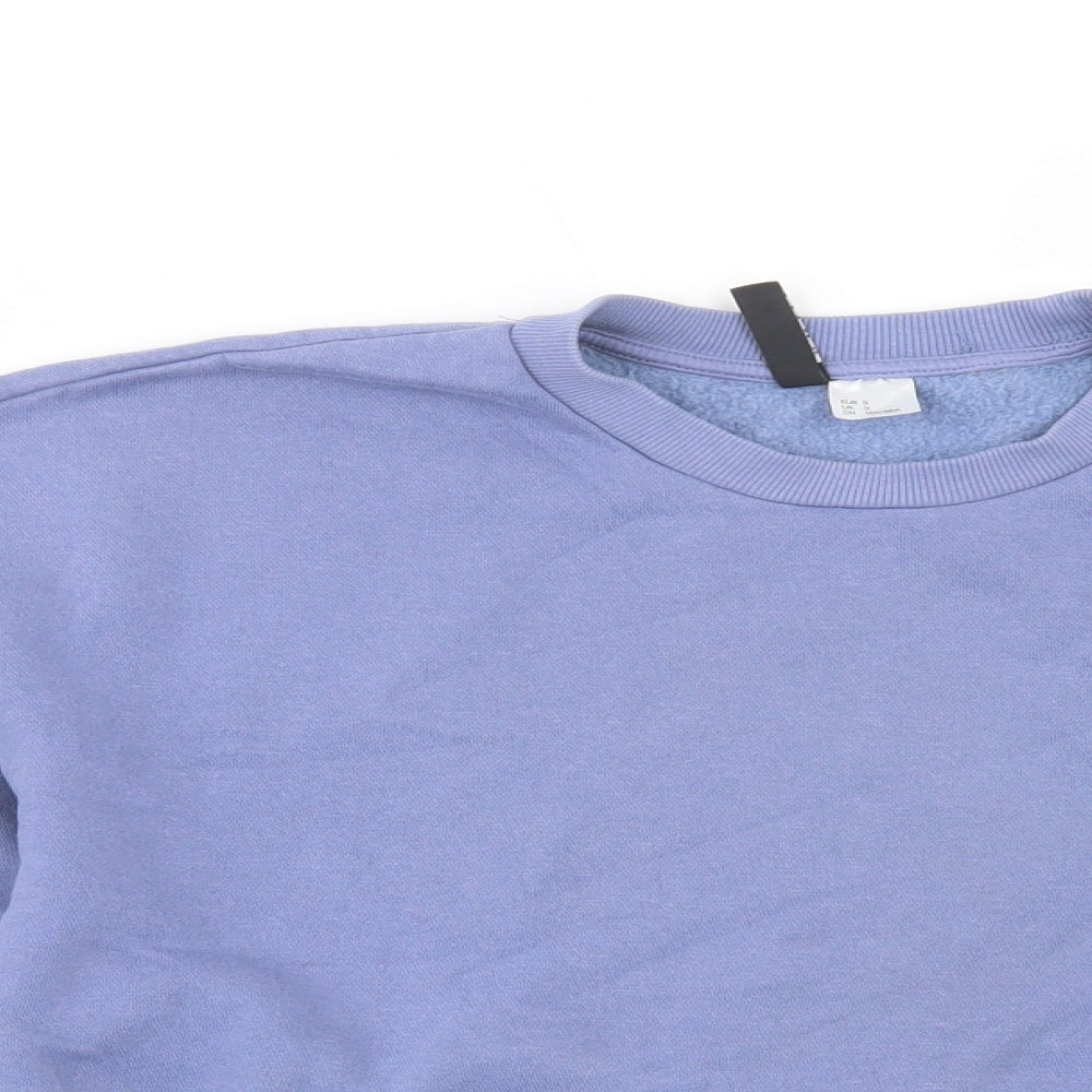 H&M Womens Blue  Cotton Pullover Sweatshirt Size S  Pullover