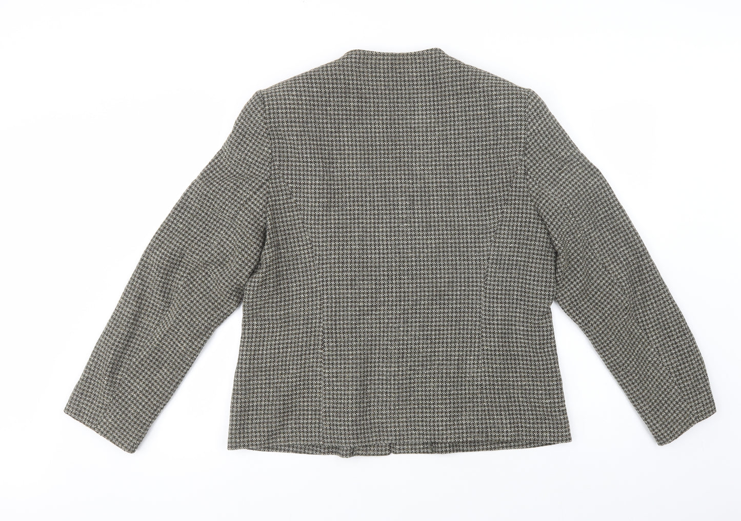 Pola Womens Green Check  Jacket Blazer Size 14  Zip